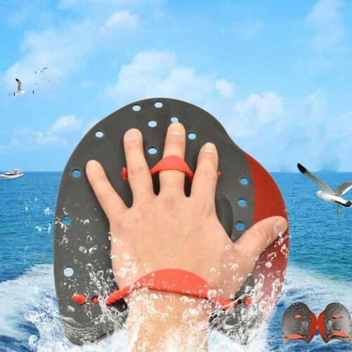 Adult Professional Adjustable Silicone Hand Webbed Diving Mesh Gloves Fin Flipper Learn Train Gear Swimming Paddle Frog Finger