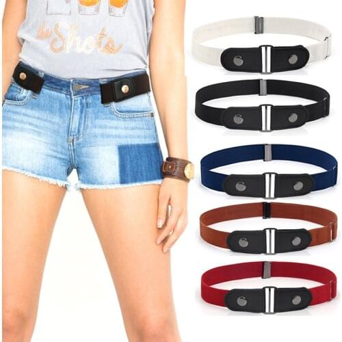 Belts For Women Buckle-Free Waist Jeans Pants No Buckle Stretch Waist Belt Ladies Beltless Jeans