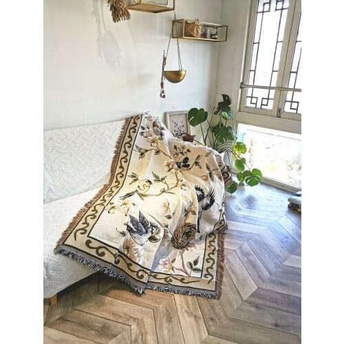 North European Tapestry American Style Cotton Linen Ethnic Style Bohemian Line Blanket Thick Sofa Towel Blank home decoration
