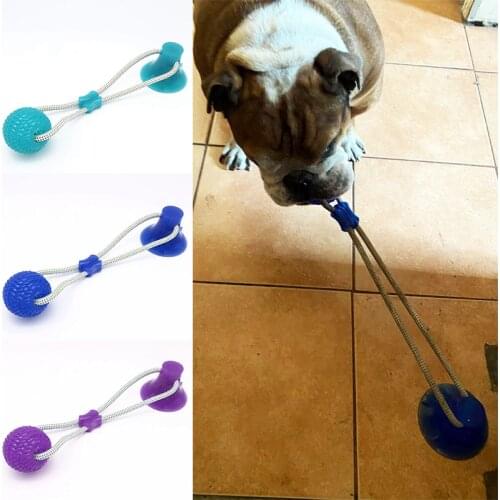 Dog Interactive Suction Cup Push TPR Ball Toys Pet Molar Bite Toy Elastic Ropes Dog Tooth Cleaning Chewing Pet Puppy Dog Toys