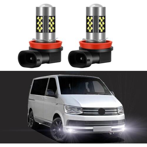 2Pcs LED Fog Lamp Bulbs for VW Multivan Transporter Caravelle T5 T5.1 T6 (2003-2019) White Front Fog Light Bulb Canbus