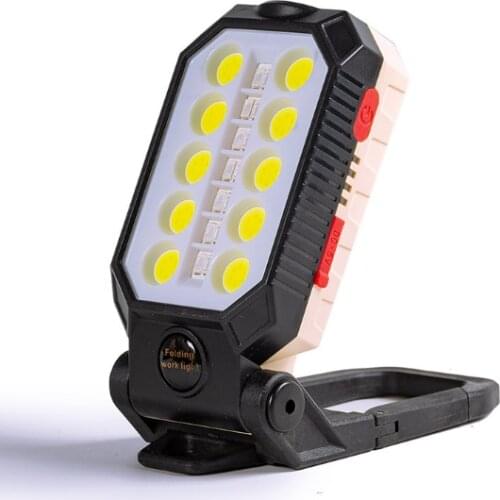 Led Self Defense USB Rechargeable COB Work Light Portable LED Flashlight Adjustable Waterproof Camping Lantern Magnet Design