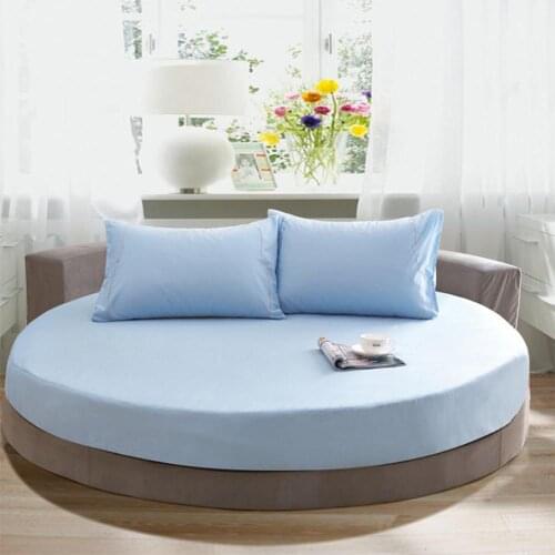 Solid Color Pure Cotton Round Bed Spread Fitted Sheet Covers