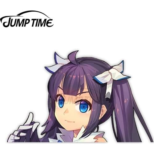 Jump Time DanMachi Hestia 21 Sexy Big Head Anime Girl Vinyl Decal Waifu Peeker Car Stickers