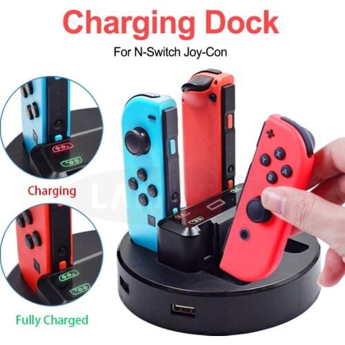 New Four-in-one Charger 4 Handle Seat Charger Handle Cradle Game Console Charging For Nintendo Switch Joy-con