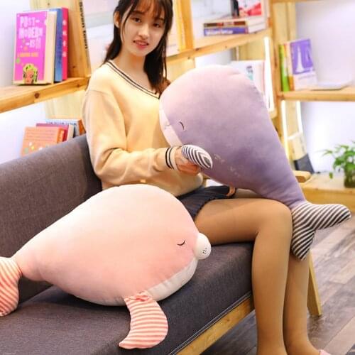Hot Sale Whale Pillow Cute Plush Toy Sea Lion Doll Feather Cotton Dolphin Doll Animal Plush Toy for Birthday Gift