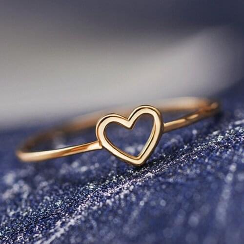1PC Women Ring Hollow Heart Ring For Couple Wedding Promise Infinity Eternity Love Jewelry Boho Mujer Gifts