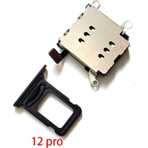 10set/Lot Dual Sim Card Reader Connector Flex Cable For iPhone 12 Pro Max Sim Card Tray Slot Holder Adapter Replacement Parts