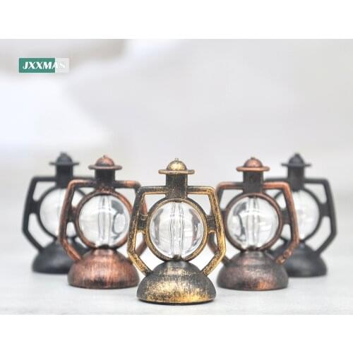 12Pcs Retro Baron Lantern Mini Oil Lamp Decoration Doll House Pendant Ornaments Lantern Festival Childrens Christmas Gifts