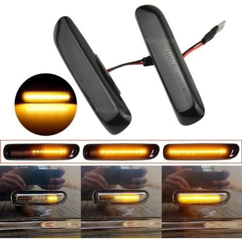 2x LED Dynamic Side Marker Turn Signal Blinker For BMW E46 3er Limo Coupe Compact Cabriolet Flowing Water Flashing Light