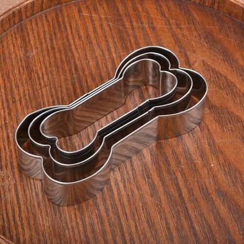 3PCS Stainless steel biscuit mold dog bone 3 piece set Easter baking DIY mold cake mold