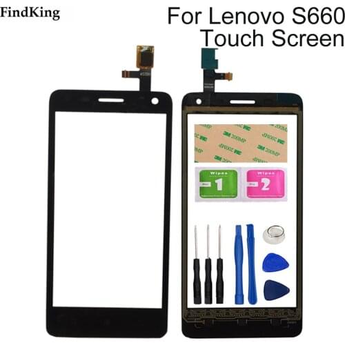 4.7'' Mobile Touch Screen For Lenovo S660 S 660 Touch Screen Digitizer Panel Front Glass Sensor Tools Adhesive