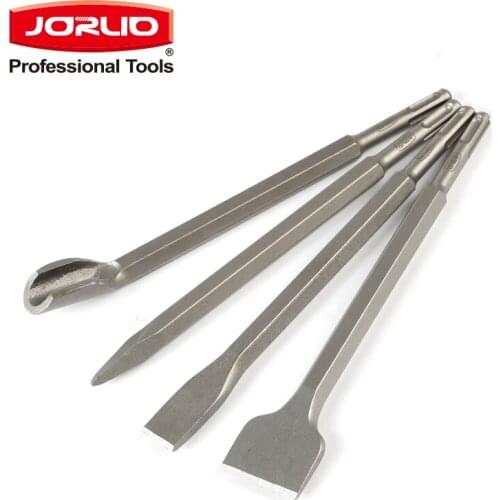 4pcs Hammer Chisel Set 14mmx250mm Hex Shank Electric SDS Plus Break Concrete Brick Wall Drilling