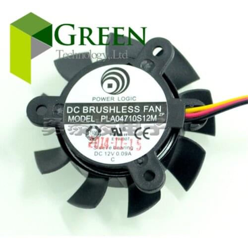 New POWER LOGIC DC12V 0.09A PLA04710S12M 37mm diameter 25mm pitch 3 lines Graphics radiator fan 5PCS