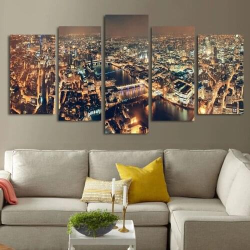 5 Pieces New York City Building Night View Diamond Painting 5D Landscape Cross Stitch Diamond Embroidery Art Bead Picture A676