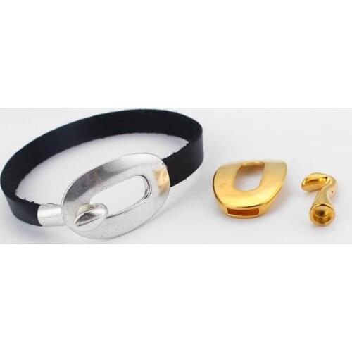 3sets Jewlery Accessories Easy Clasps For 10mm Flat Leather Cord Wristband Bracelet Diy Jewelry Making Findings