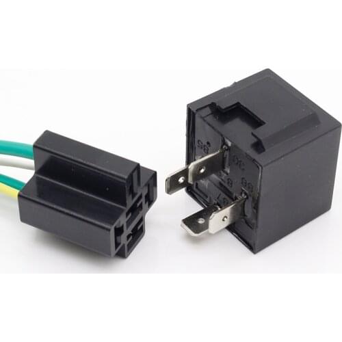 1 pair 12V 12Volt 40A Auto Automotive Relay Socket 40 Amp Relay & Wires