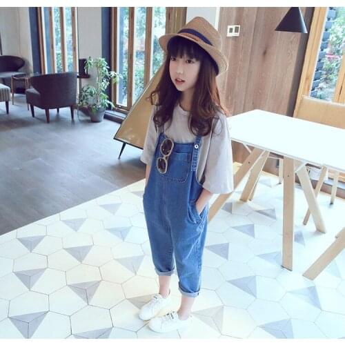 Spring Autumn Baby Boys Denim Calf-length Overalls Children Broken Hole Pants Baby Girl Casual Jeans Pants Infant