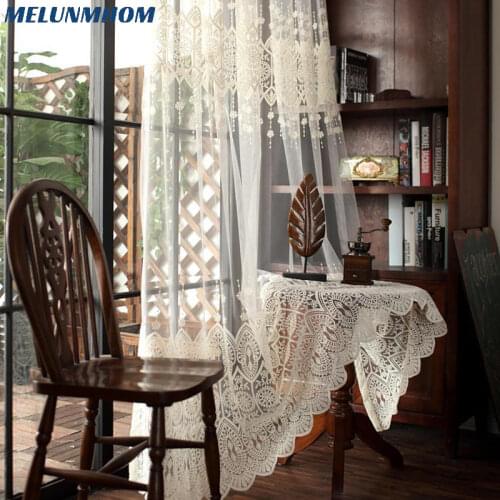 European White Embroidery Voile Sheer Curtains for Living Room all-match Window Treatments Tulle Curtain for Bedroom Kitchen