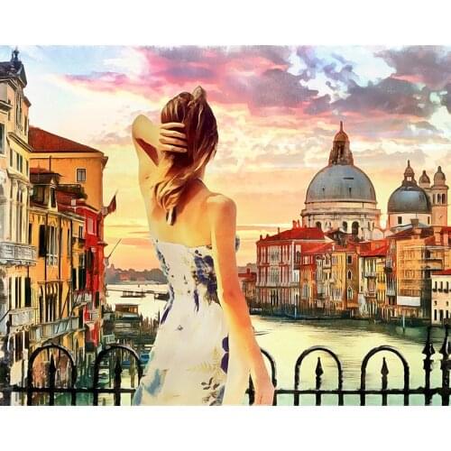 GATYZTORY 60x75cm Frame DIY Painting By Numbers Figure Landscape Sea Handpainted Oil Painting Wall Decor