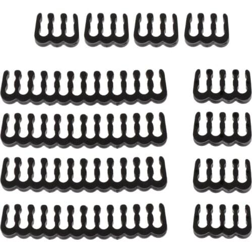 12Pcs PP Cable Comb /Clamp /Clip /Dresser For 2.5-3.0 mm Cables Black 6/8/24 Pin Computer Cable Comb