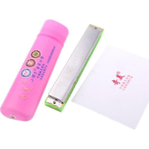 Hot Sale 24 Holes Harmonica Octave Harmonica Mouth Organ Free Reed Wind Instrument with High Quality Case