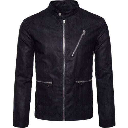New Spring Autumn Suede Jacket Men Stand Collar Solid Color Jacket Casual Zippers Male Outerwear High quality