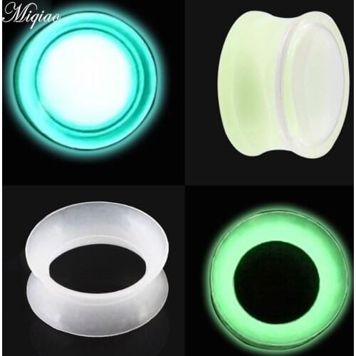 Miqiao 2 pcs European and American hot style body piercing accessories Acrylic Luminous Auricle Silicone Ear Amplifier Hot Sale