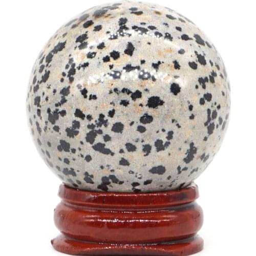 Natural Dalmation Jasper Ball Mineral Quartz Sphere Hand Massage Crystal Ball Healing Feng Shui Home Decor Accessory 40mm