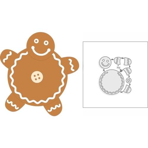 2021 New Gingerbread Man Buttons Metal Cutting Dies for DIY Scrapbooking Decor and Card Making Paper Craft Embossing No Stamps