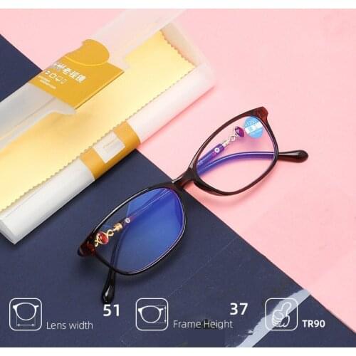 New female fashion reading glasses men and women anti-blue light hyperopia glasses square reader + 1.0+1.25+1.5+1.75 + 2.0 + 3.0