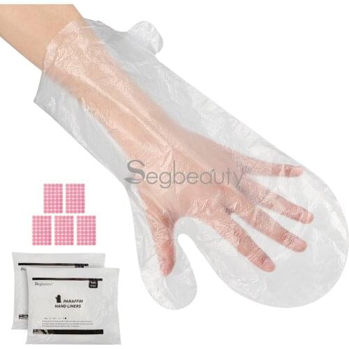 Segbeauty 200 Counts Disposable Plastic Hands Covers Transparent Mittens Paraffin Bath Wax SPA Therapy Bags Liner Therabath Wax