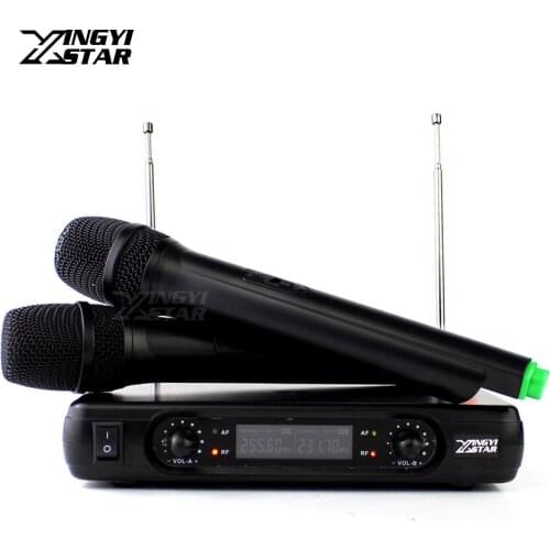 Professional Wireless Microphone Karaoke System Dual Channels Cordless Receiver Dynamic Mic Launchpad For Stage DJ KTV Megaphone