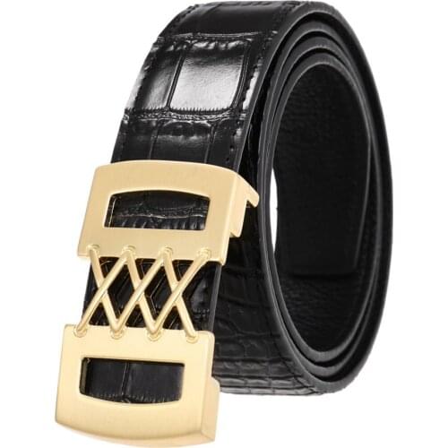 Men Cow Leather Belt Male Waistband NEW Brand Strape Fashion Leather Belt for Men Plate Buckle