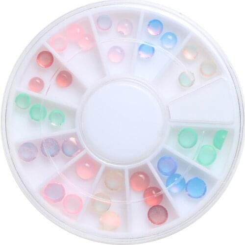 1Box(36Pcs) Mixed Cats Eye Beads For Needlework FlatBack Cabochon Scrapbook Decoration Craft DIY Embellishments Accessories