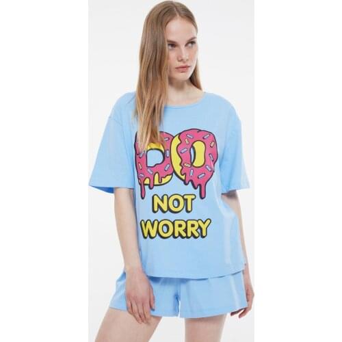 Trendyol Printed Knitted Pajamas Set THMSS21PT0972