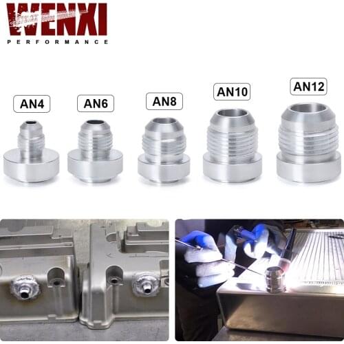 Top Quality Aluminum AN4 6 8 10 12 AN Straight Male Weld Fitting Adapter Weld Bung Nitrous Hose Fitting Silver