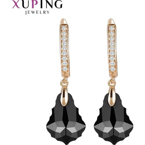 Xuping Jewelry Fashion Women Crystals Drop Earrings with Rhodium Plated 20544