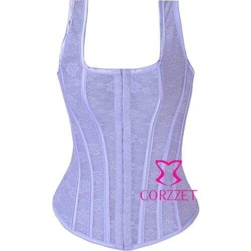 Floral Lace Sexy Bridal Corset Tank Style Hollow Out Corpete Sexy Full Back Burlesque Bustier Top Women Corslete