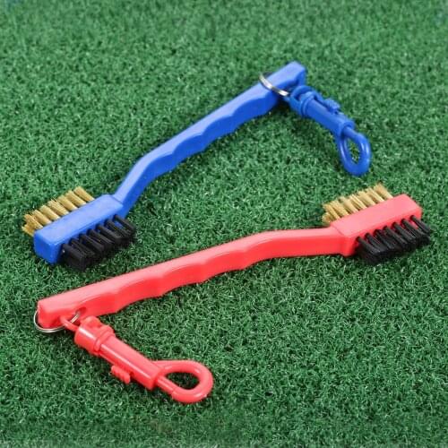 1Pc Golf Club Brush Double Side Brass Bristle & Nylon Golf Club Heads Groove Cleaner Brush Ball Cleaning Tool Golf Training Aids