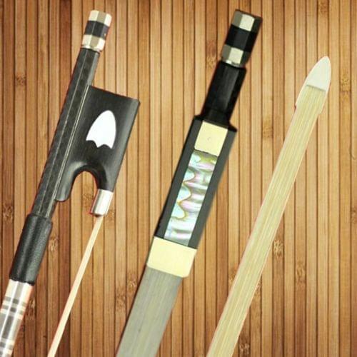 1 Pc PRO New Light Carbon Fiber 4/4 Violin Bow Nickel Silver Parts White Hair