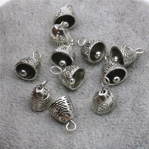10PCS Hot Accessory Carved Copper DIY Finding Lucky Loose Beads Bell Tower Crafts Jewelry Making Design Girls Metal Gifts 8mm