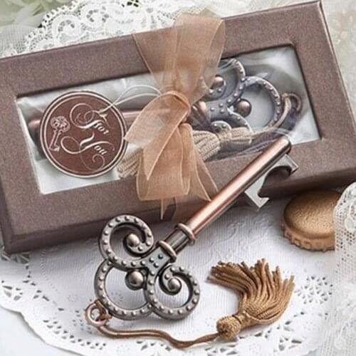 10 Pcs Vintage Key Beer Bottle Opener Gift Box Key Ring Beer Bottle Opener Wine Key Chain Souvenir Wedding Party Favor Supplies