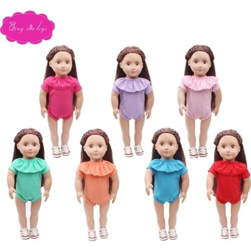 18 inch Girls doll swimsuit Cute onesies and swimsuits American newborn Dress Baby toys fit 43 cm baby dolls c227-c278