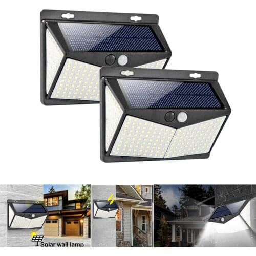208LED Solar Light Outdoor PIR Motion Sensor Wall LED Light Waterproof Solar Powered Sunlight for Garden