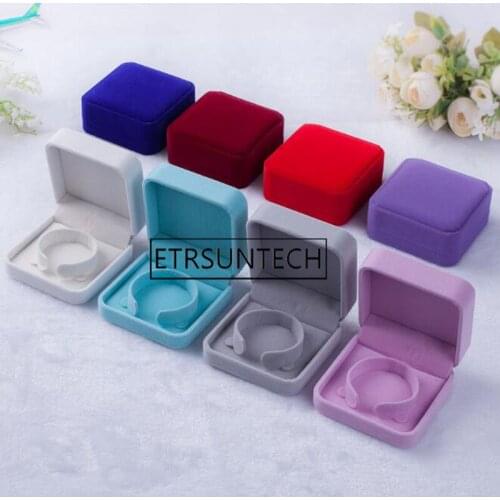 50pcs Square Velvet Bracelet Box Elegant Bangle Jewelry Storage Cases Multicolor Jewelry Packaging Gift