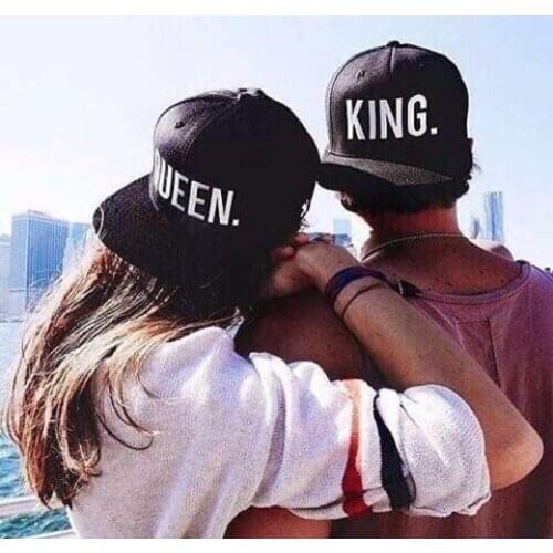 Hot Sale KING QUEEN Embroidery Snapback Hat Acrylic Men Women Couple Baseball Cap Gifts Fashion Hip-hop Caps