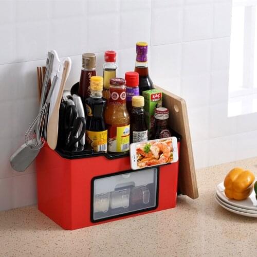 Large-scale Spice storage bottle Kitchen Rack Seasoning Box Seasoning Can Bottle Set Combination Knife Holder Kitchen Accessorie