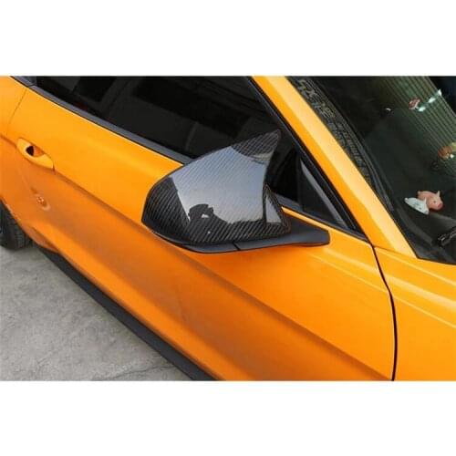 Carbon Fiber Rearview Mirror Cover Trim Protect Shell Cap Cover For Ford Mustang 2015 2016 2017 2018 2019