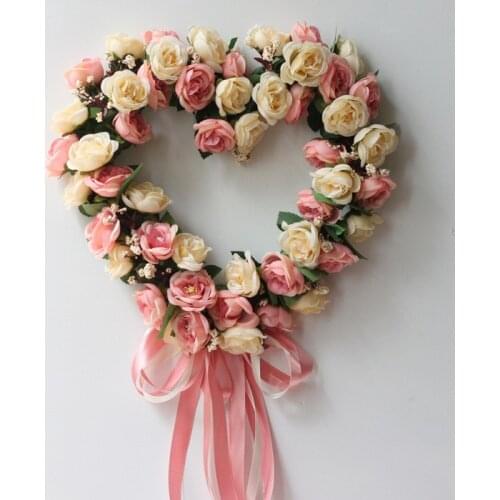Decorative flower imitation silk flower silk cloth love rose ring door decoration door ring home decoration